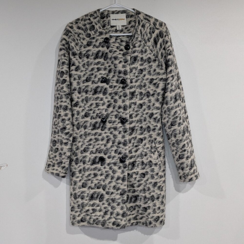 Clements Ribeiro Animal Print Jacket White Grey Size 8